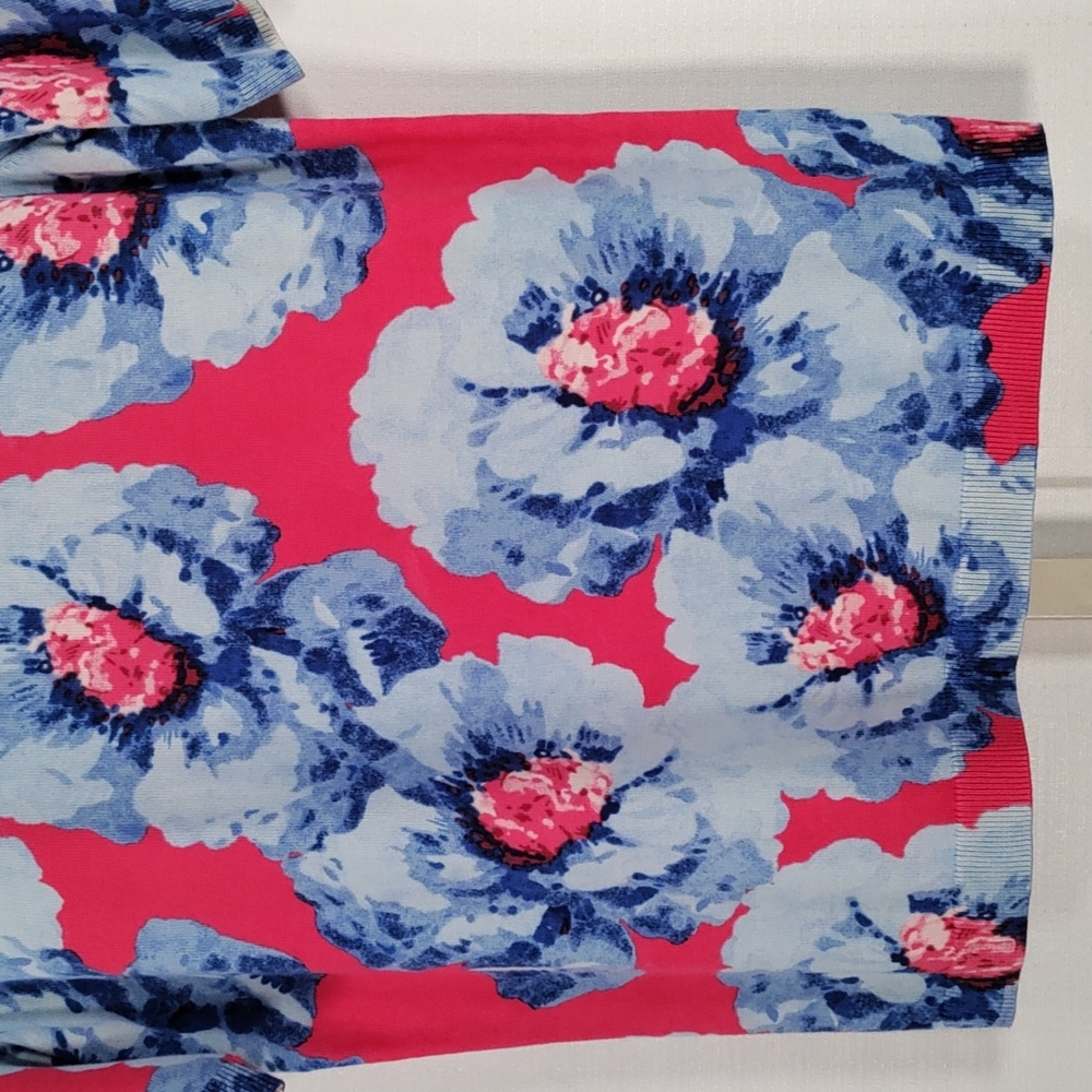 *D117 Talbots pink and blue floral print sweater PS CLEARANCE - Picture 3 of 12